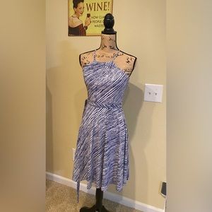 Ann Taylor Halter Flare Belted Dress